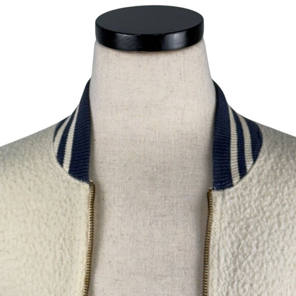 Vintage 1960s Champion Knitwear Mansfield YMCA Varsity Jacket XS White & Navy - Picture 15 of 15